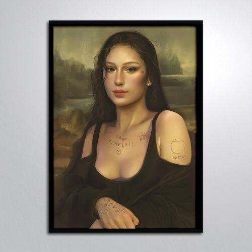 Постер в раме/Постер для интерьера/Современная Мона Лиза Джаконда 21 века