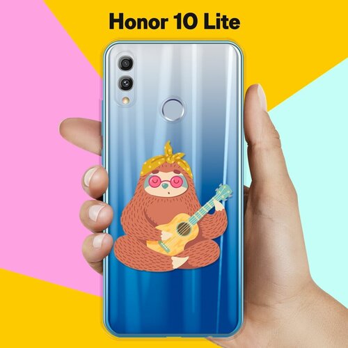 Силиконовый чехол Лама с гитарой на Honor 10 Lite силиконовый чехол лама с гитарой на honor 10