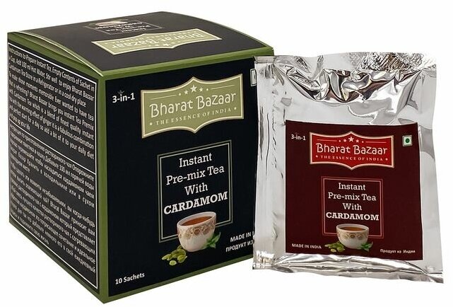 Чай с Кардамоном "Премикс" 3в1 (cardamom tea premix) Bharat Bazaar | Бхарат Базар 140г