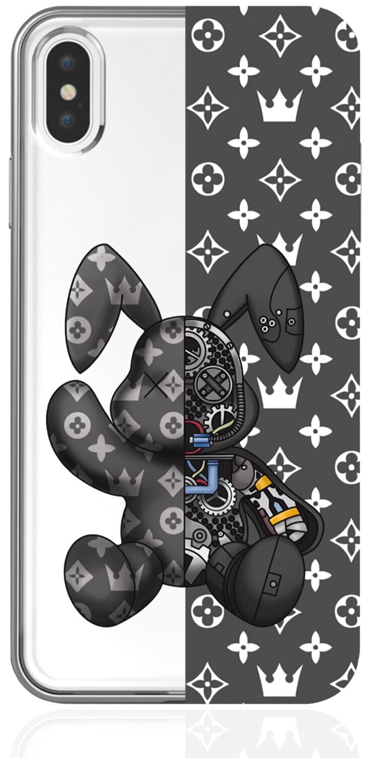 Прозрачный силиконовый чехол MustHaveCase для iPhone Xs Max Bunny Серый для Айфон 10С Макс Противоударный