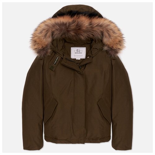 Пуховик Woolrich, средней длины, подкладка, размер XS, зеленый