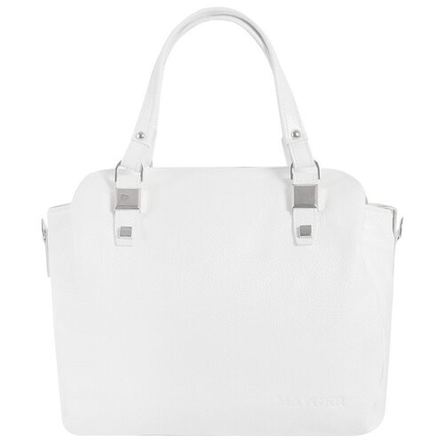 фото Сумка/сумка женская/сумка женская натуральная кожа/mayger/а-дс-330/белый/модель сэтчел/вмещает формат а4
