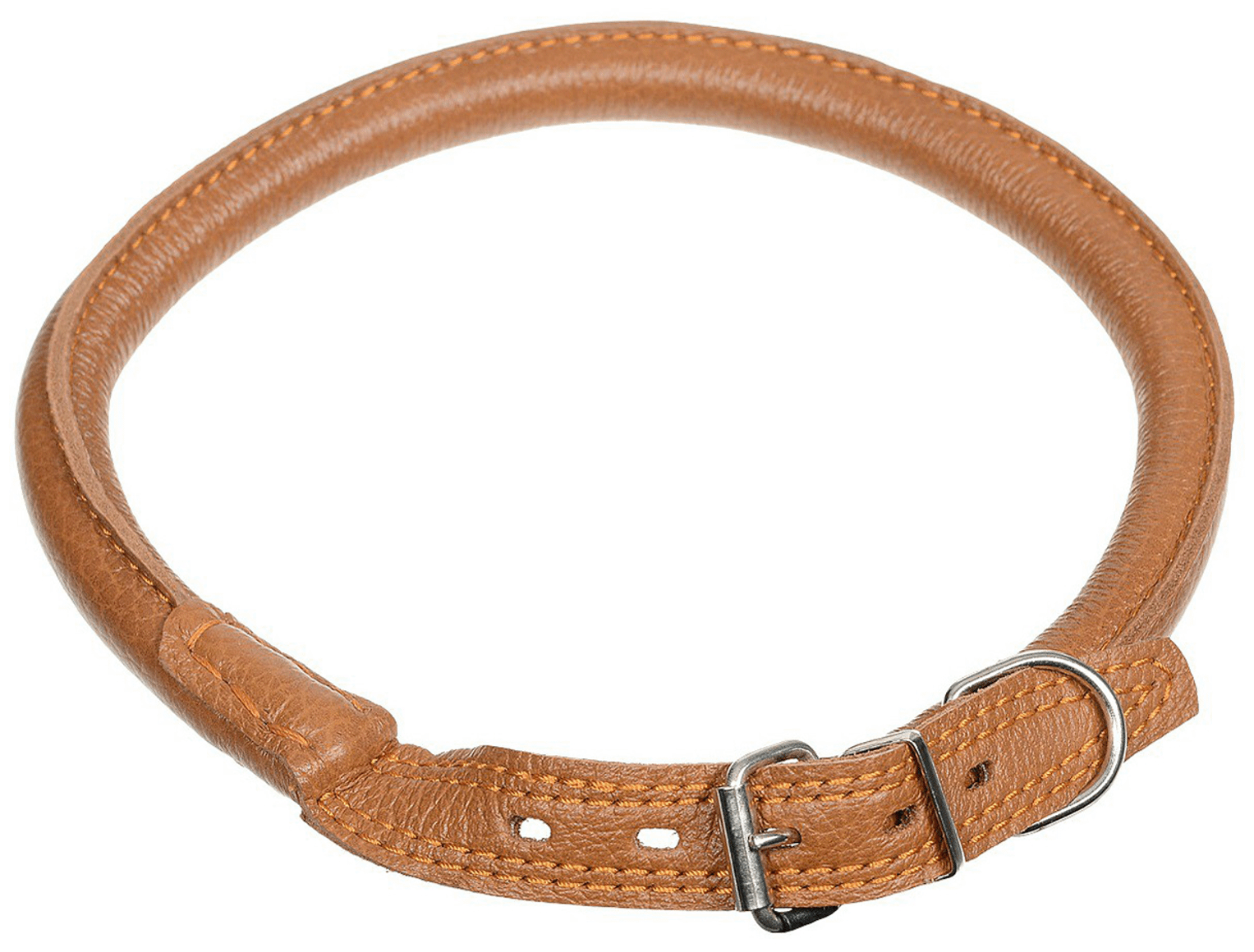 Ошейник для собак Каскад "Элита" шов наружу цвет: коричневый ширина 14 см обхват шеи 45-53 см
