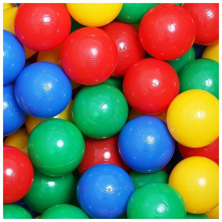 Шарики для сухого бассейна с рисунком, диаметр шара 7,5 см, набор 500 штук, цвет разноцветный - фотография № 12