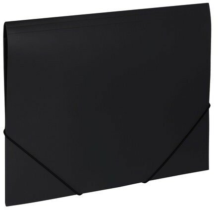 Папка на резинках BRAUBERG "Office", черная, до 300 листов, 500 мкм, 227713