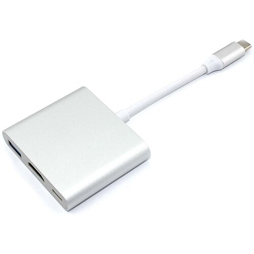 Адаптер Type-C на USB, HDMI 4K Type-С для MacBook серебро ps2 to hdmi compatible video converter av adapter with 3 5mm audio output for hdtv monitor supports all ps2 display modes