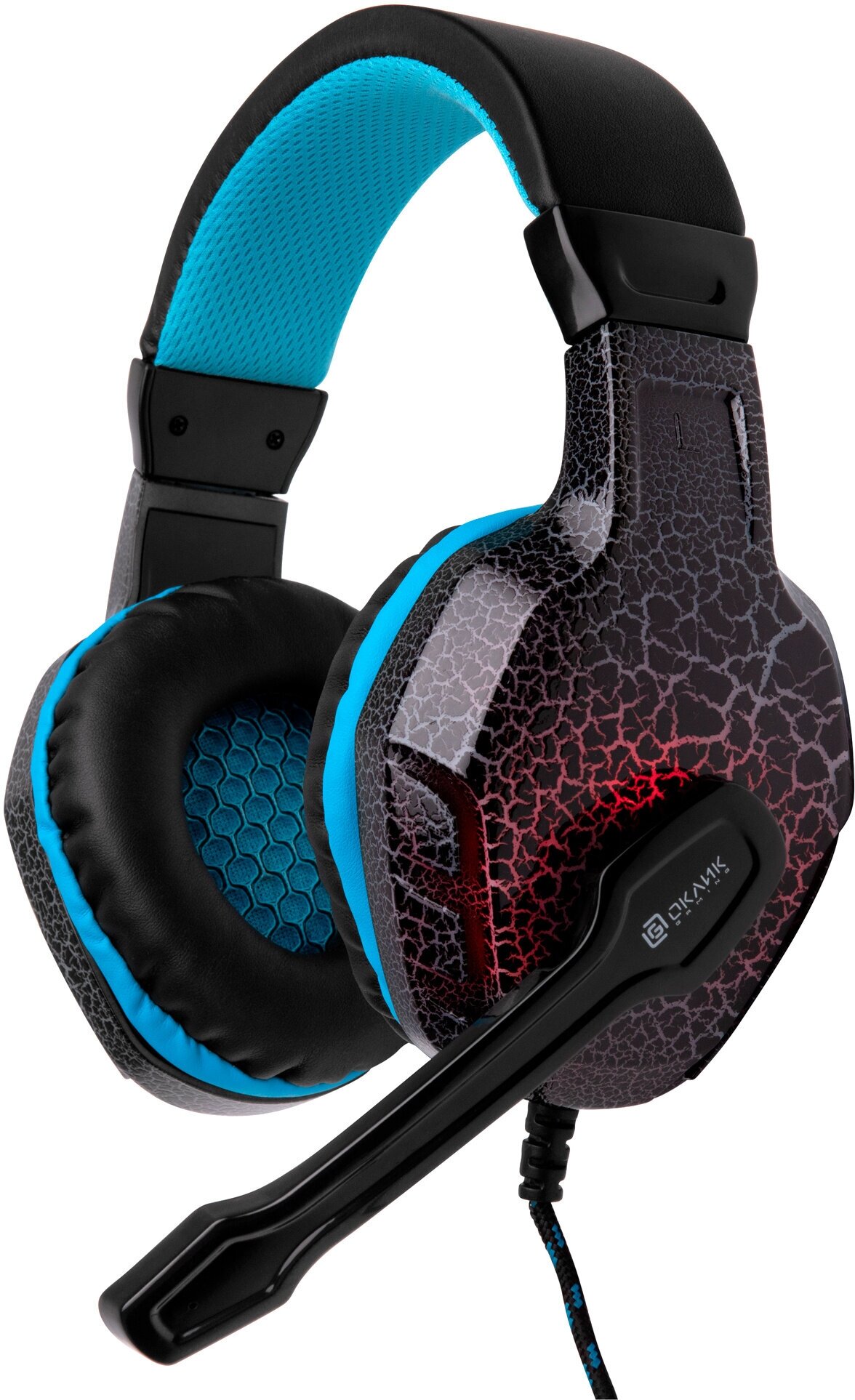 Наушники с микрофоном OKLICK HS-L400G ZEUS черный, 1.8 м, мониторные, оголовье (NO-3000 LED)