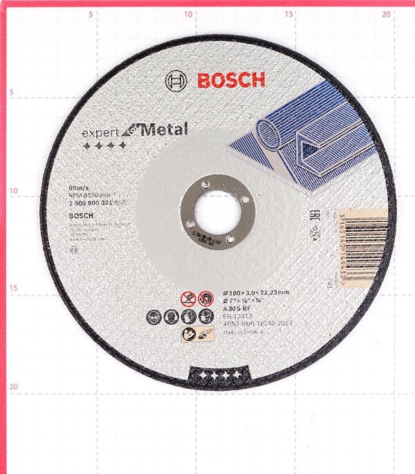 Круг отрезной по металлу Bosch (2608600321) 180х22х3 мм - фотография № 4