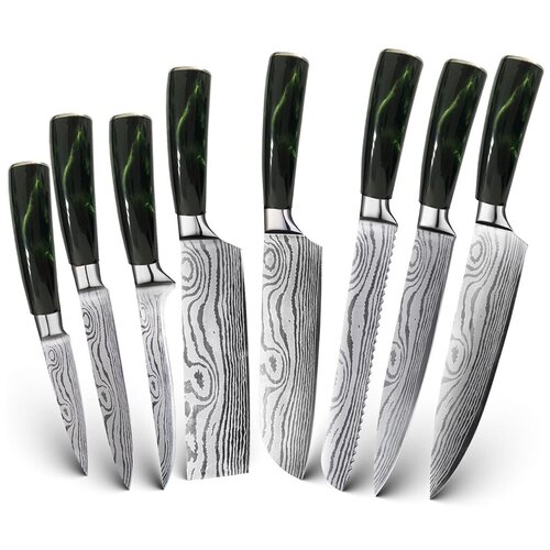 Набор кухонных ножей Spetime 8-Pieces Kitchen Knife Set Green (GE03KN8)