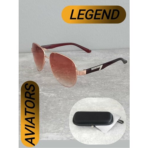 Солнцезащитные очки AviqA, коричневый, золотой солнцезащитные очки luxottica авиаторы оправа металл с защитой от уф градиентные поляризационные серый