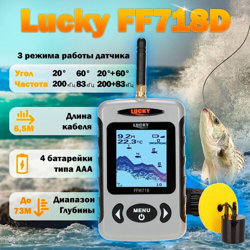 Эхолот для рыбалки с лодки пвх Lucky FF718D двухлучевой