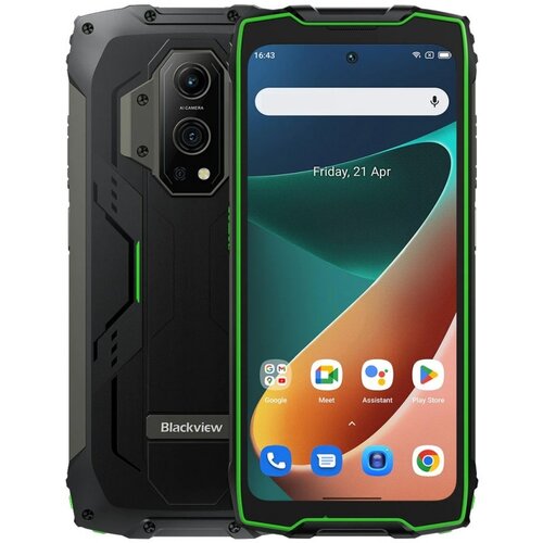 Смартфон Blackview BV9300 с дальномером 12/256 ГБ, Dual nano SIM, зеленый смартфон doogee s86 ip68 ip69k мобильный телефон 6 гб 128 гб 8500 мач 6 1 дюйма супер аккумулятор nfc android 10 восемь ядер сотовый телефон