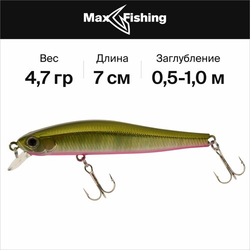 Воблер для рыбалки Zipbaits Rigge 70 F цв. 200, 4,7 гр 70 мм, на щуку, судака, окуня, минноу всплывающий, до 1 м