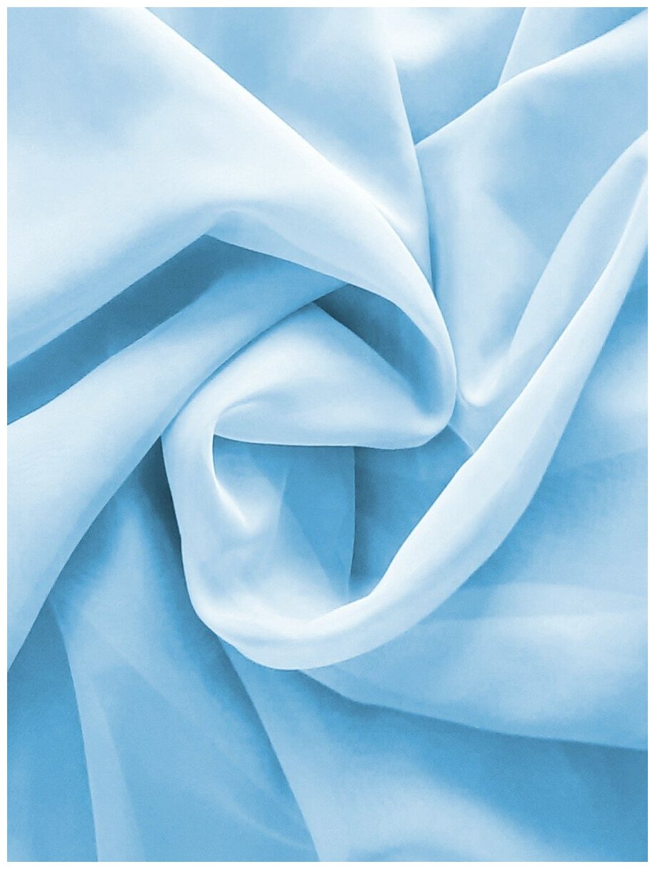 Тюль, вуаль "Кристалл голубой", 320х270 см, 1 шт. - фотография № 2