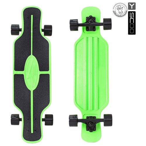 Скейтборд Y-SCOO Longboard Shark TIR 31 пластик 79 с сумкой GREEN/black