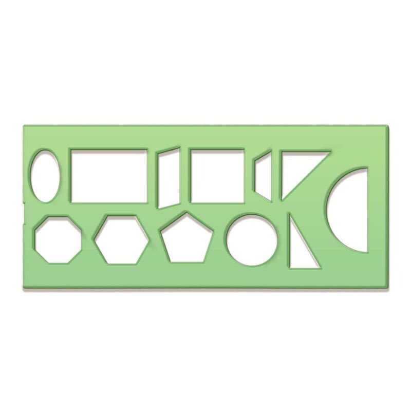 Трафарет СТАММ геометрических фигур, 12 элементов, зеленый (ТТ11)