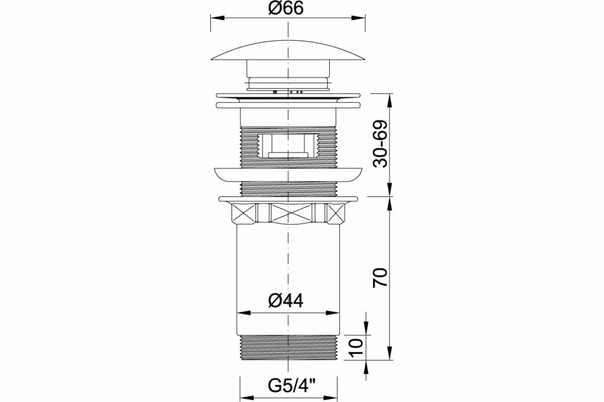 Донный клапан для раковины Styron KL-03 - фото №3