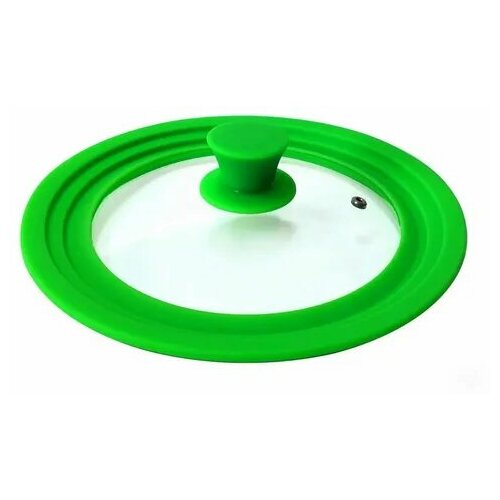 Крышка стеклянная с силиконовым ободком, диаметр: 27 см