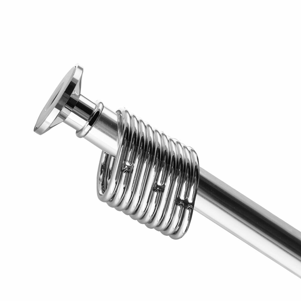 фото Карниз для ванной санакс 10005 хром 1.2 х 2.2 м с хромированными кольцами