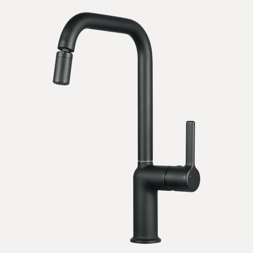 Изображение товара Смеситель для кухни Osgard HAVET 56173. Аэратор с изменяемым углом наклона. Черный матовый