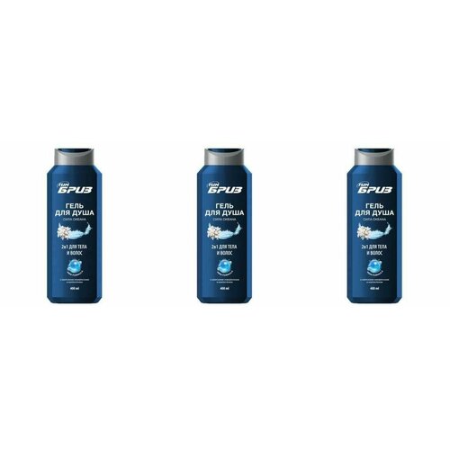 ТимБриз Гель для душа 2 в 1 для тела и волос Сила океана, 400 мл, 3 шт