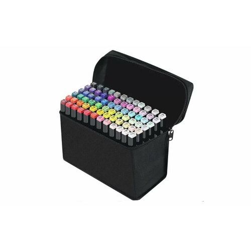 Фломастеры для скетчинга 80 цветовМаркеры для скетчингапулевидный и скошенный наконечникс сумкой-чехлом для храненияАкварельные маркерыФломастеры для рисования для скетчингаНабор маркеровСкетч маркеры 999₽