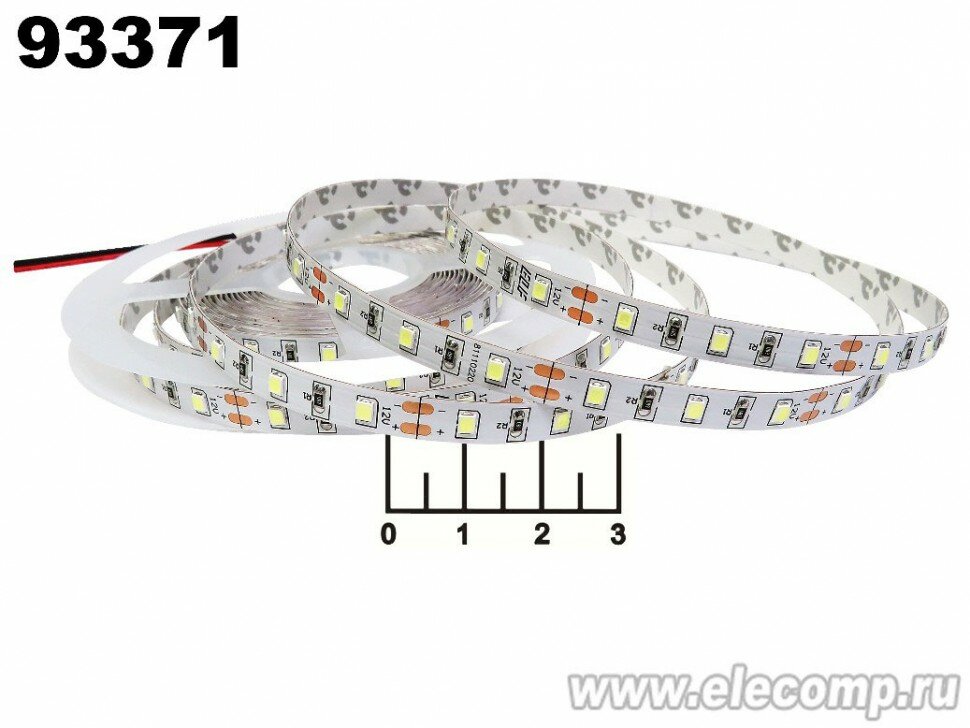 Светодиодная лента 12V белая 5см (6W/60LED/1м) 12000K ELF-300SMD2835NWCW11000