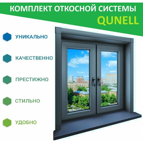 Комплект откосов Кюнель Антрацит 300мм*1500мм - 2 шт, 300мм*1500мм - 1 шт.
