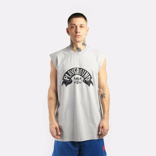 Майка Playground Skull, размер M, серый