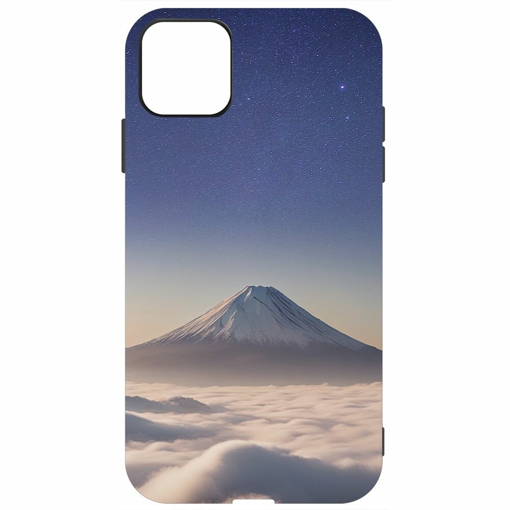 Чехол-накладка Krutoff Soft Case Япония, Фудзияма для iPhone 11 черный