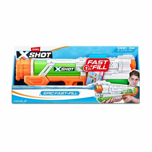 Бластер водный ZURU X-SHOT WATER FAST-FILL Epic 56221 водные пистолеты и бластеры играем вместе водный бластер синий трактор с помпой