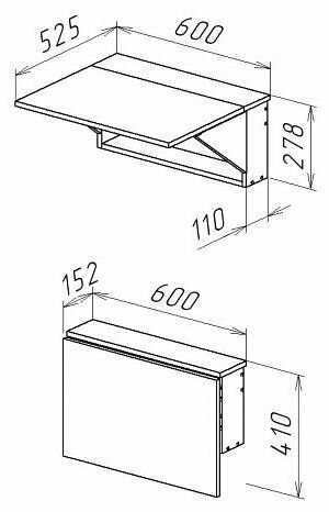 Стол складной настенный Hesby Folding table 2 - фотография № 10