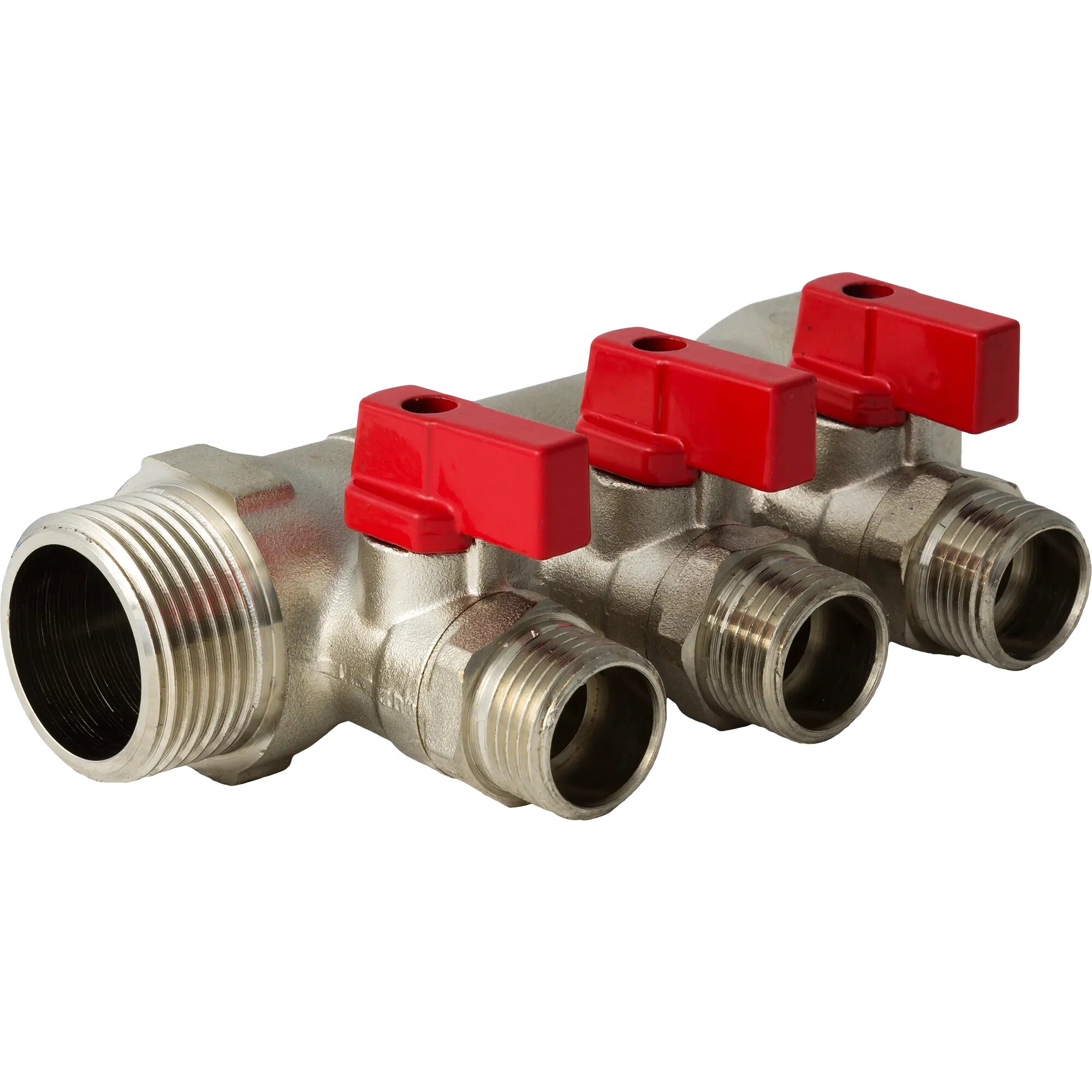 Коллектор с шаровыми кранами VALTEC Коллек. с шар. кранами нар. рез. 3 вых. х1"х1/2" ник. (VTc.580. N.0603)