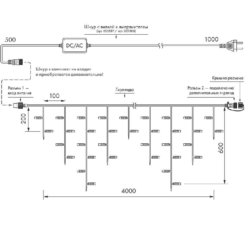 Светодиодная Гирлянда Arlight Ard-edge-pro-4000x600-white-128led-std White (230v, 8w) 026027 - фото №12