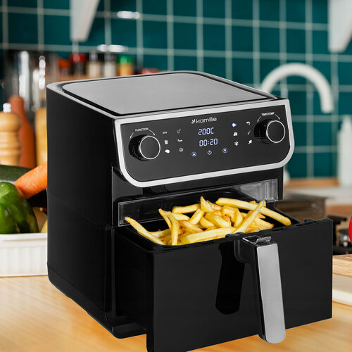 Аэрофритюрница 8 л 1700 Вт 12 автопрограмм Kamille KM 6821 8 л черный 12400₽