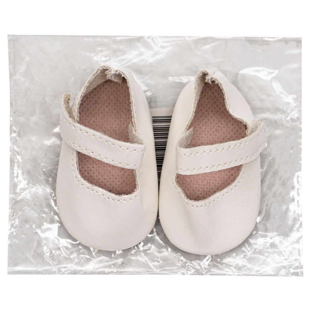 Обувь для кукол туфли на липучках 7*3,5*3см, 1 пара, белые, полиуретан, Айрис — фото 1