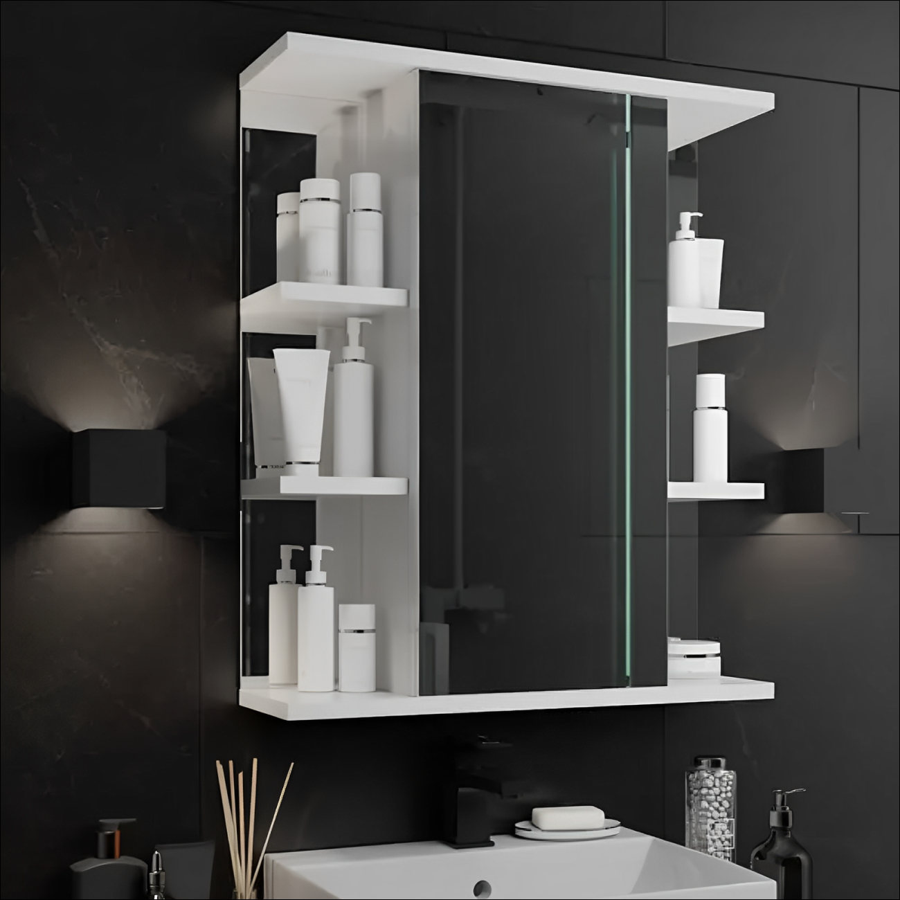 Шкаф с зеркалом в ванную "Спадар Дрэва" 60x72 см