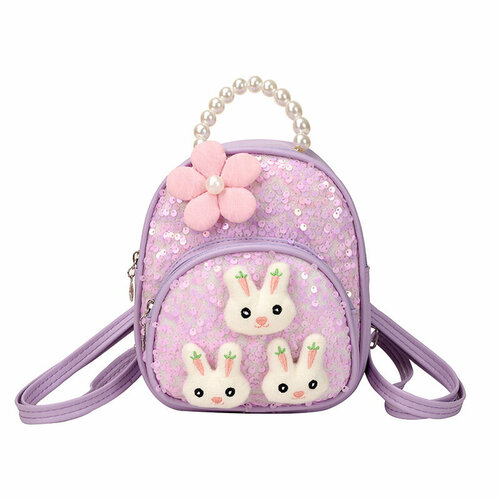 Рюкзак для девочек детский школьный фиолетовый с блестками 988₽