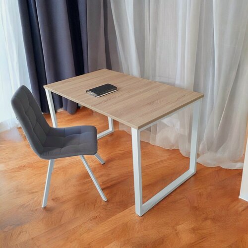 Изображение товара Игровой компьютерный стол/ Лофт, 120*70 см, цвет столешницы Дуб Сонома, Ножки лофт белые