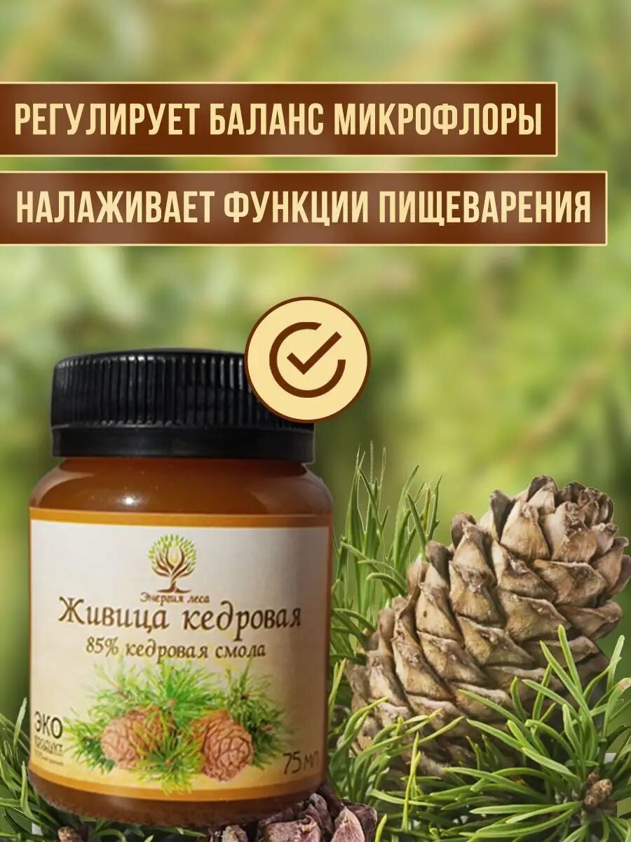Изображение Живица кедровая 85% ранозаживляющее средство №1