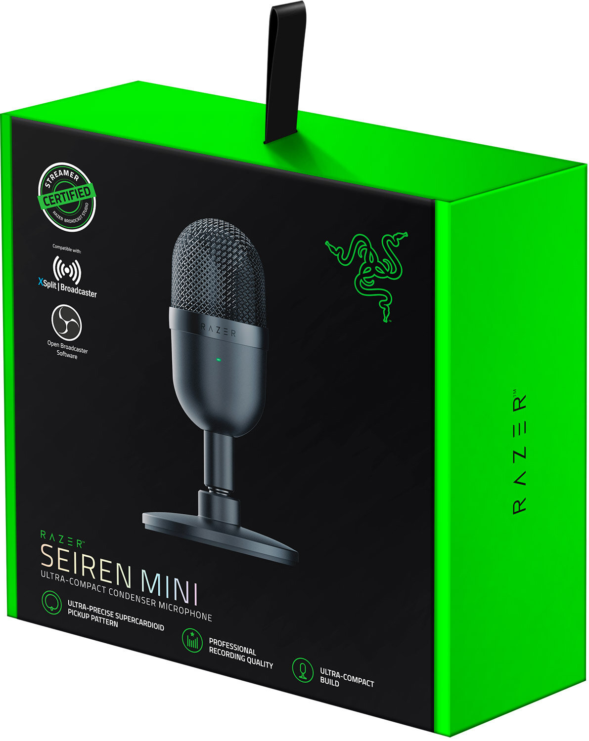 Микрофон проводной Razer Seiren Mini, комплектация: микрофонный капсюль, разъем: USB Type-C, черный — фото 1