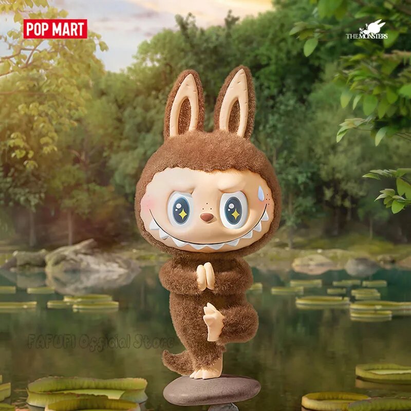 POP MART LABUBU THE MONSTERS Lazy Yoga Series Blind Box Toys Kawaii Аниме Фигурка Caixa Caja Surprise Mystery Box Dolls, Розовый, Унисекс — фото 1