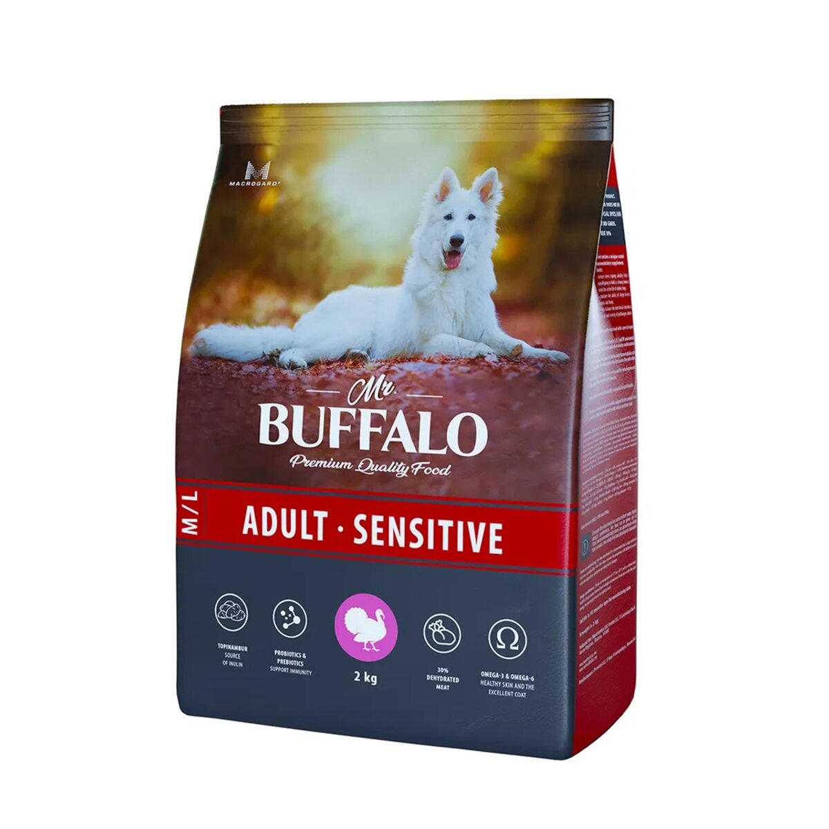Mr.Buffalo ADULT SENSITIVE M/L сухой для собак средних и крупных пород Индейка 2кг