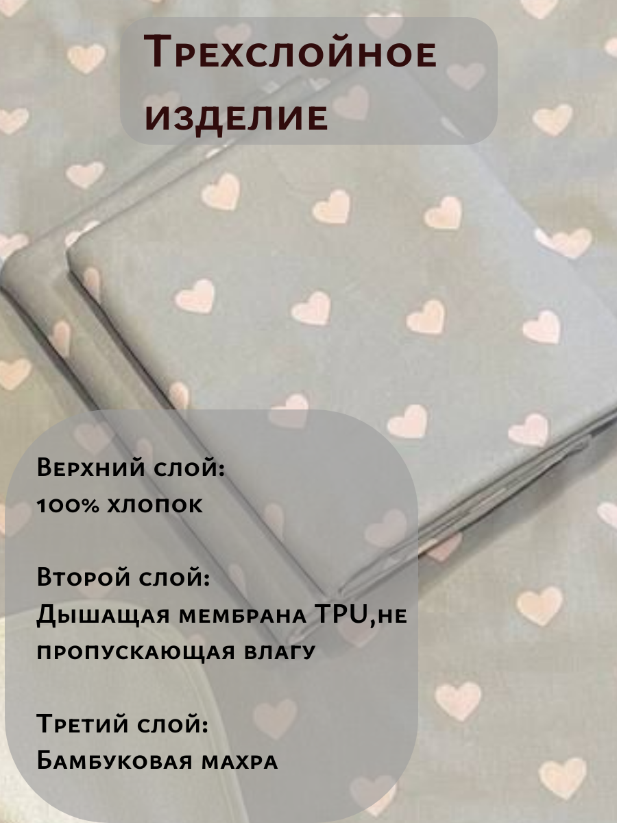 Изображение Непромокаемая, впитывающая пеленка, размер 80/100, трехслойная