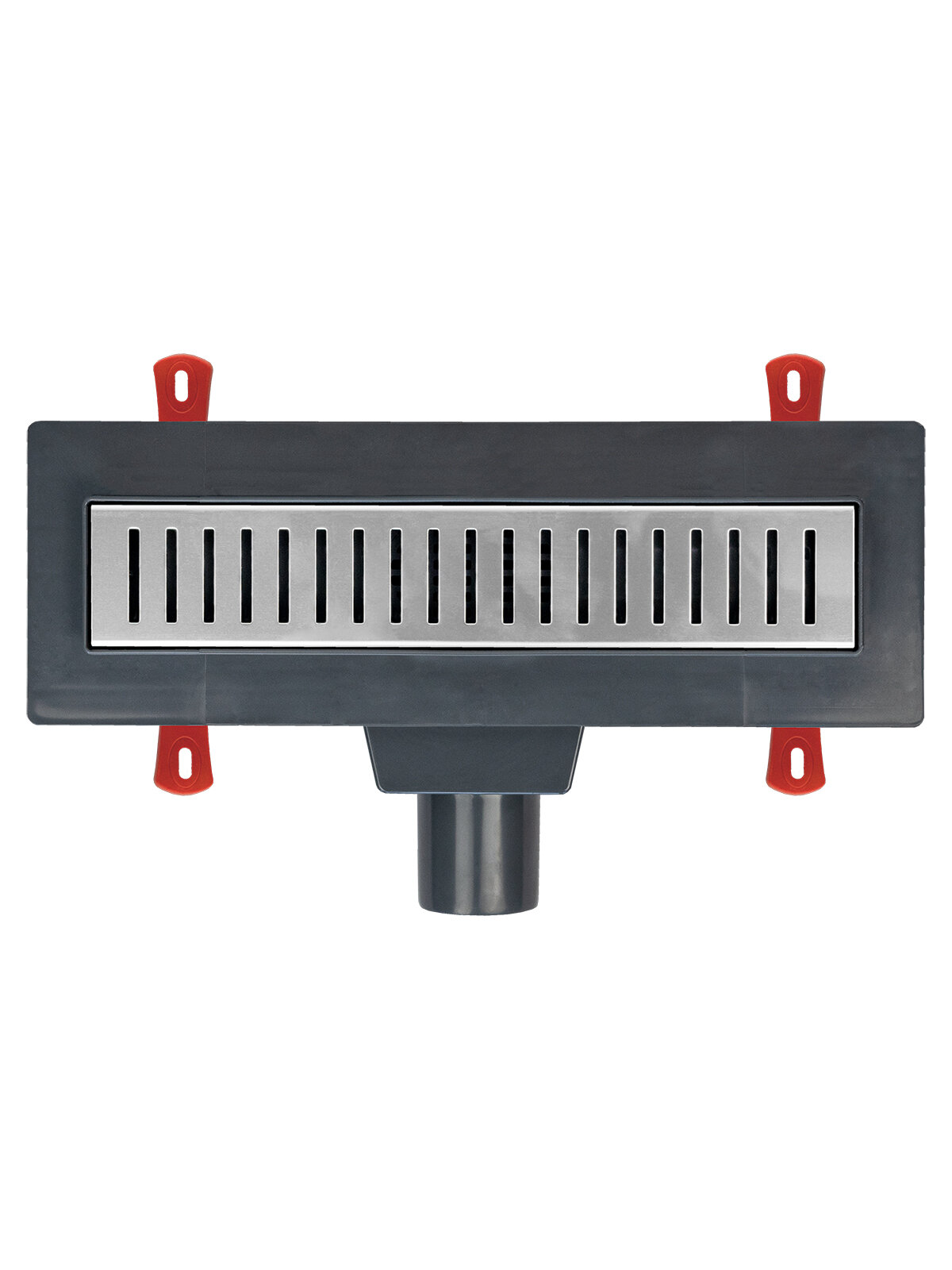 Трап для душа линейный MPF 300 мм пластик с металлической решеткой, серый — фото 1