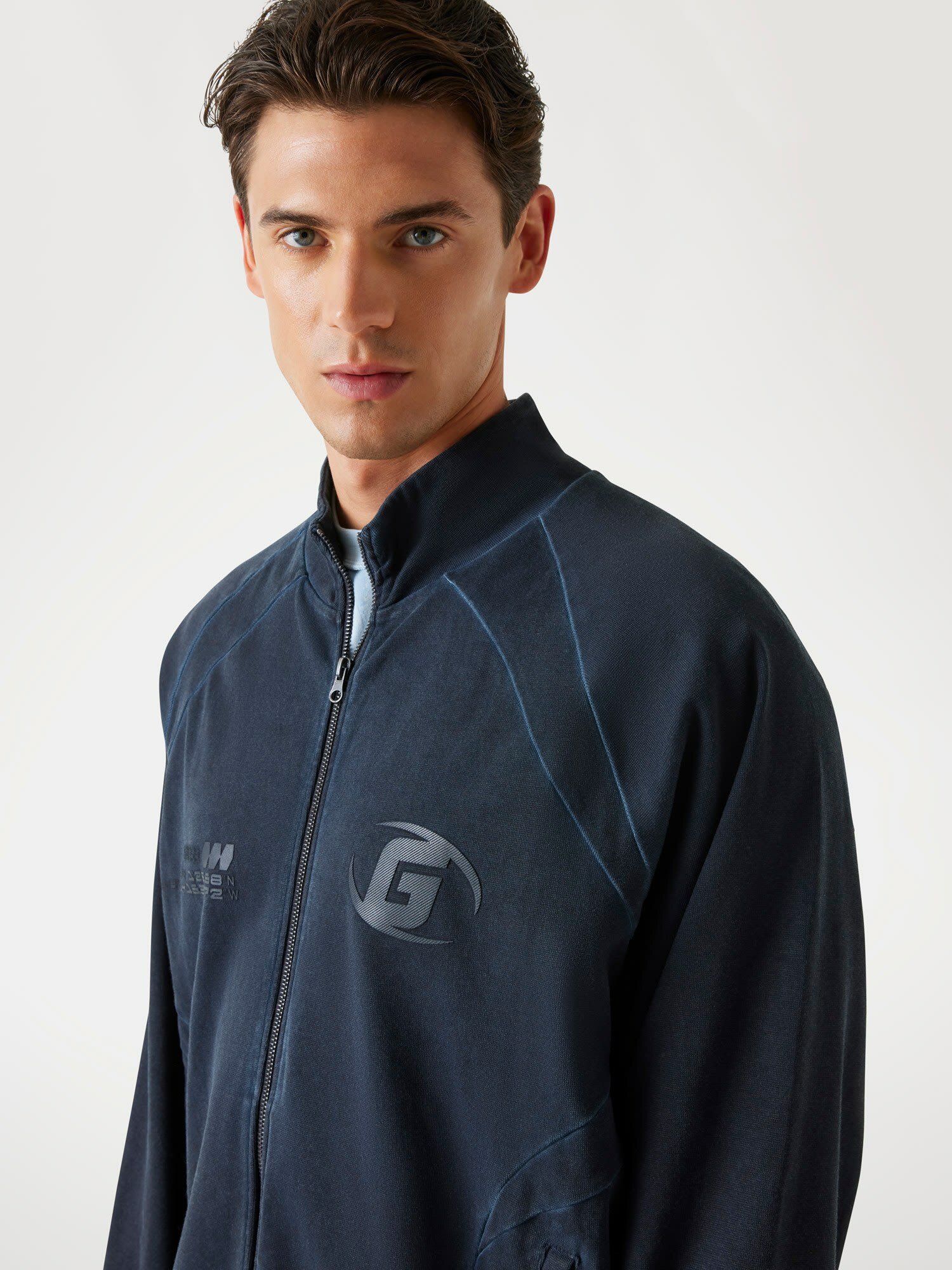 Кардиган GUESS Achille Full Zip, размер XL, синий — фото 1