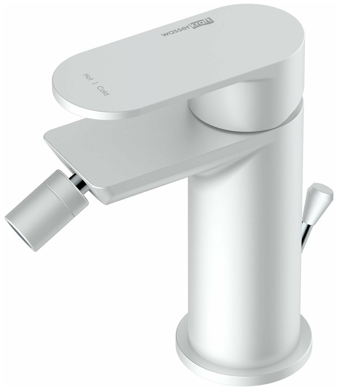 Mindel 8506 Смеситель для биде с донным клапаном WasserKRAFT белый Soft-touch