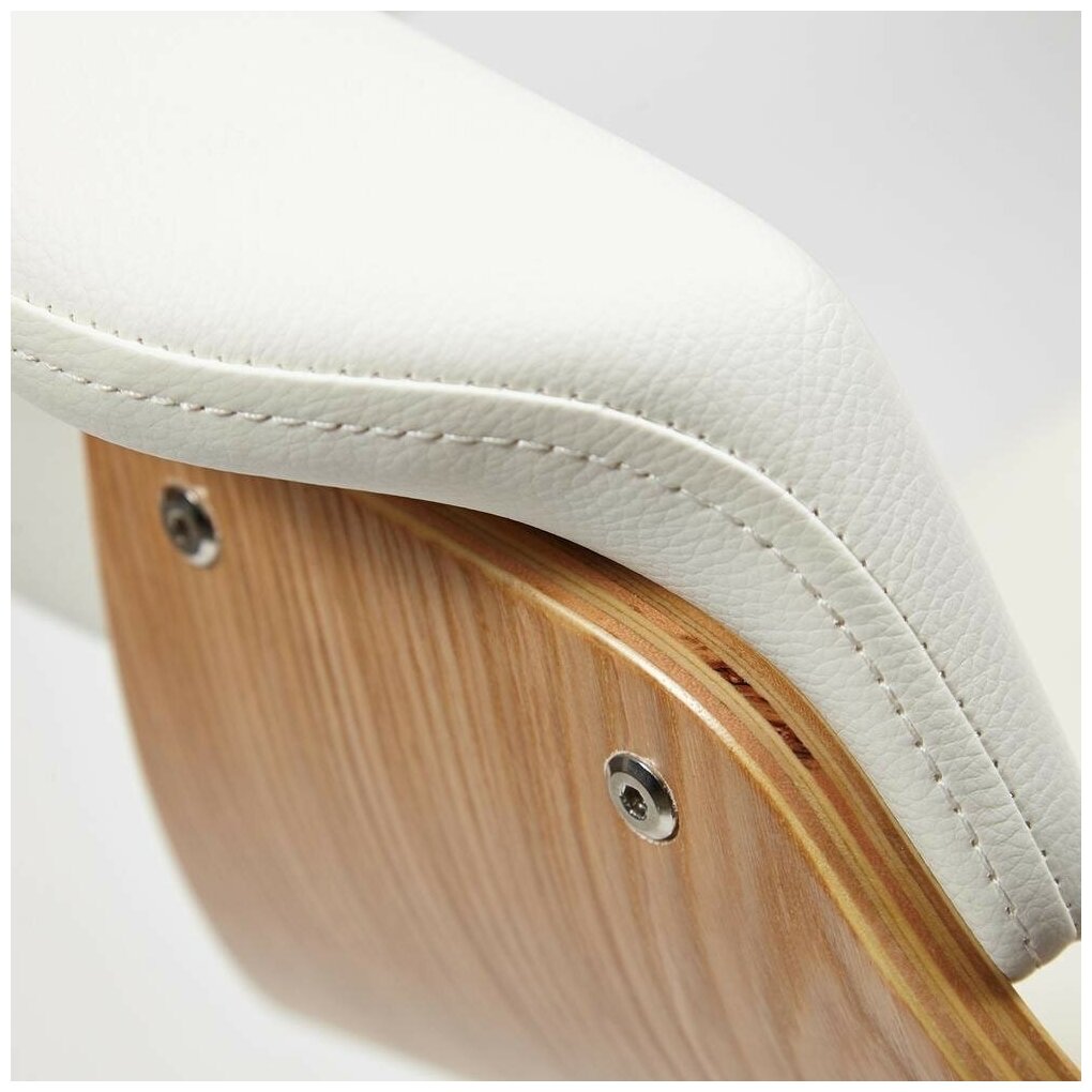 Барный стул VIMTA (mod.4021S) (13 660) TetChair металл/дерево/экокожа, 60х51х91,5-112,5 см, высота сиденья 61,5-82,5 см, белый/натуральный/хром - фотография № 6