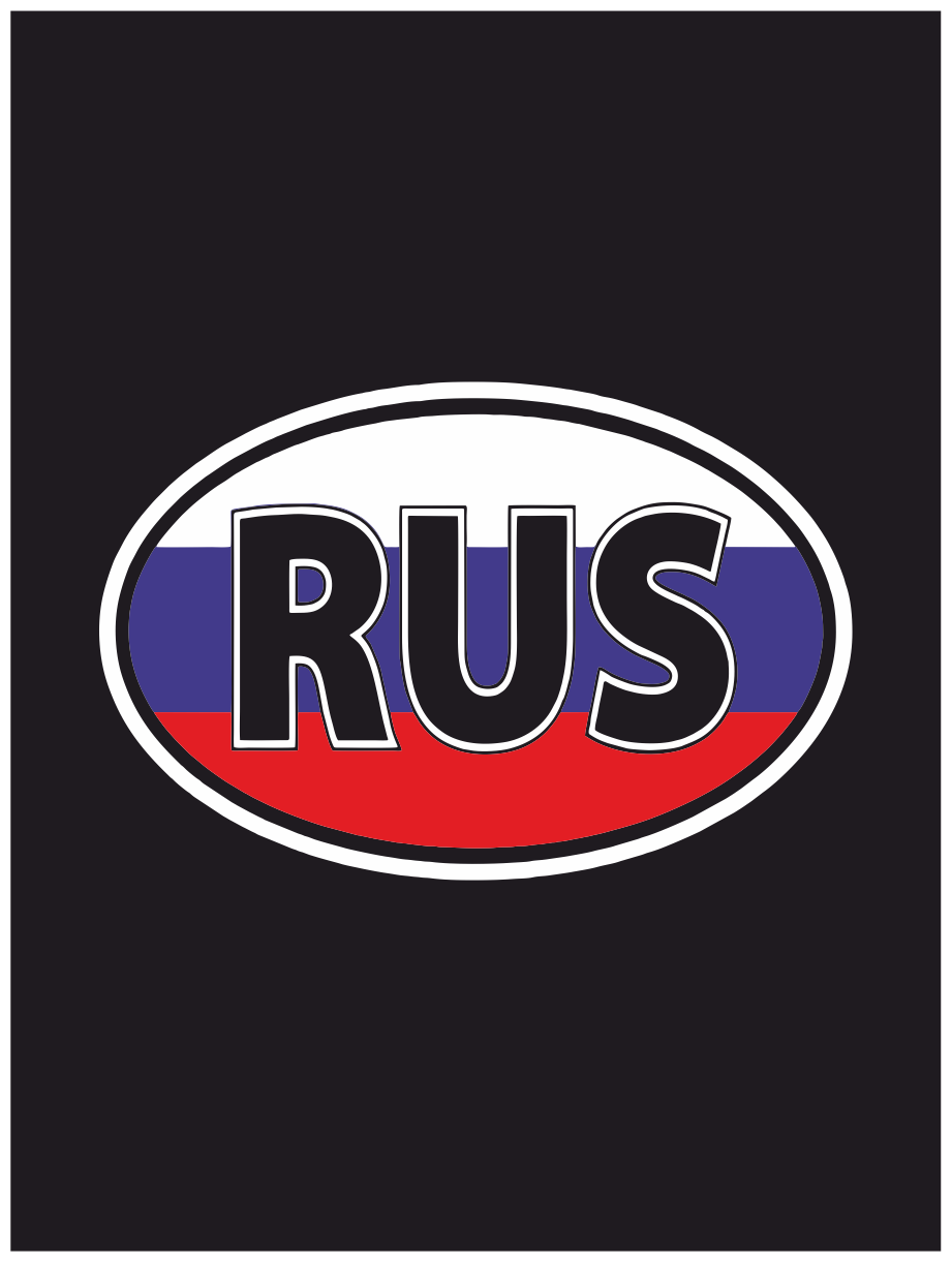 Наклейка на авто "RUS лого флаг" 17х11 см.