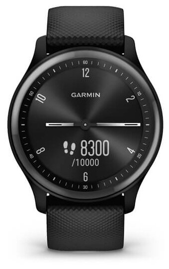 Часы Garmin Vivomove Sport черный, серый безель, с силиконовым ремешком 010-02566-00